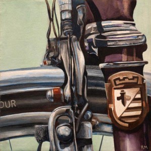 Robert Mielenhausen, Bike Fragment, 2014. 12 x 12 inches. Acrylic on Canvas.