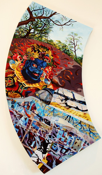 (Section) Samsara, Varjrapani 21 x 53 inches. Acrylic on shaped canvas.