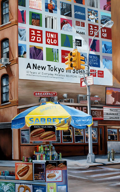 “Know Your Dog” 47”x30” acrylic on canvas on board (location) Brooklyn, NY.